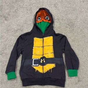 Teenage Mutant Ninja Turtles Michelangelo Boys Zip-Up Sweatshirt Size 6/7 hoodie